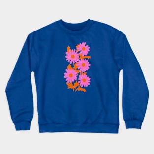 Pink retro flowers Crewneck Sweatshirt